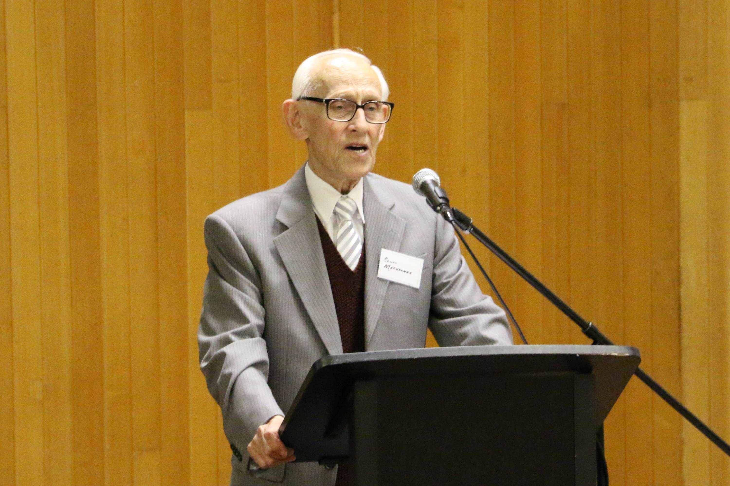 Mr Bruno Matuschka speaking at the 60th Anniversary Dinner in November 2018.